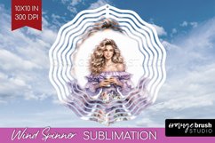 Coffee Girl Wind Spinner Sublimation PNG - Coffee Lover Product Image 1