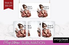 Coffee Girl Mug Wrap - Coffee Lover Mug PNG Sublimation Product Image 1