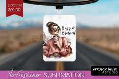 Coffee Girl Air Freshener PNG - Coffee Lover PNG Sublimation Product Image 1