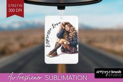 Coffee Girl Air Freshener PNG - Coffee Lover PNG Sublimation Product Image 1