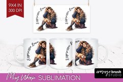 Coffee Girl Mug Wrap - Coffee Lover Mug PNG Sublimation Product Image 1