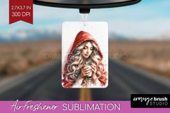 Coffee Girl Air Freshener PNG - Coffee Lover PNG Sublimation Product Image 1