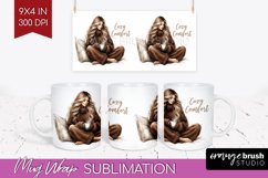 Coffee Girl Mug Wrap - Coffee Lover Mug PNG Sublimation Product Image 1
