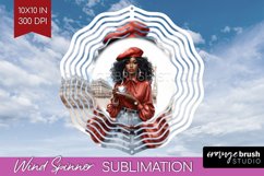 Coffee Girl Wind Spinner Sublimation PNG - Coffee Lover Product Image 1