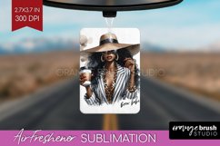 Coffee Girl Air Freshener PNG - Coffee Lover PNG Sublimation Product Image 1