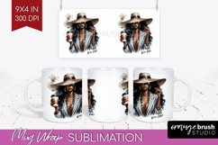 Coffee Girl Mug Wrap - Coffee Lover Mug PNG Sublimation Product Image 1