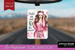 Coffee Girl Air Freshener PNG - Coffee Lover PNG Sublimation Product Image 1