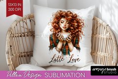 Coffee Girl Pillow Sublimation - Coffee Lover Pillow Cover Product Image 1