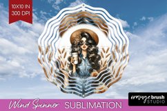 Coffee Girl Wind Spinner Sublimation PNG - Coffee Lover Product Image 1