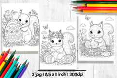 Easter animal coloring pages, Squirrel coloring pages Product Image 1