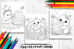 Easter duckling coloring pages, Printable coloring sheet Product Image 1
