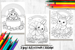 St Patricks day coloring pages, Cute bunny coloring Product Image 1