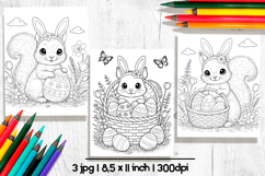 Easter animal coloring pages, Squirrel coloring pages Product Image 1