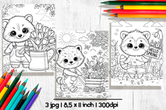 Raccoon coloring page, Printable spring coloring pages Product Image 1