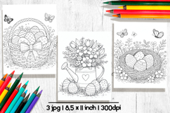 Easter egg coloring pages, Printable coloring sheets Product Image 1