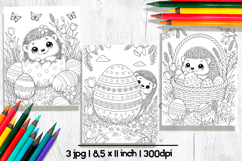 Easter coloring pages, Cute hedgehog coloring pages Product Image 1