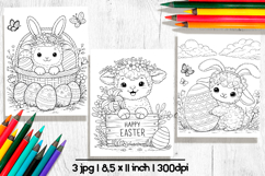 Cute Easter sheep coloring pages, Printable coloring sheet Product Image 1