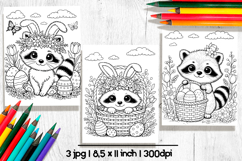 Easter coloring pages, Cute raccoon coloring pages Product Image 1