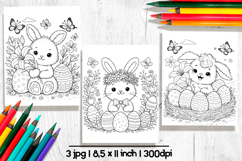 Easter bunny coloring pages, Printable coloring sheets Product Image 1