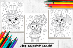 Cute sheep patriotic coloring pages Product Image 1
