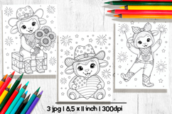 Cute sheep patriotic coloring pages Product Image 1