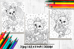 Cute raccoon patriotic coloring pages Product Image 1