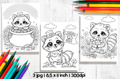 St Patricks day coloring pages, Raccoon coloring page Product Image 1