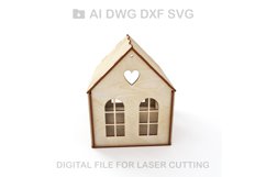 Dollhouse vector for CNC svg vector file, vector cut file Product Image 4