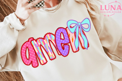Preppy Amen PNG, Coquette bow Amen Png, Preppy Easter png Product Image 2