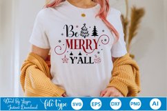 Be Merry Y&#039;all SVG Design | Christmas SVG Design Product Image 3