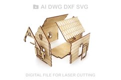 Dollhouse vector for CNC svg vector file, vector cut file Product Image 2