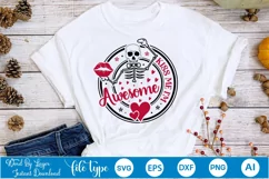 kiss me I'm awesome SVG Design | Valentine SVG Design Product Image 3