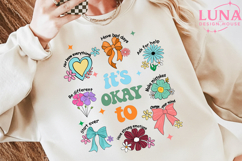 it's okay to boho floral png, flowers png, motivational png Product Image 2