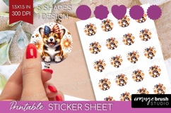 Corgi Dog Round Sticker Patriotic Dog Printable Sticker Product Image 1