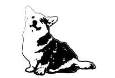 Cute Corgi Dog - black vector svg Product Image 4
