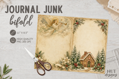 Vintage Christmas Journal junk Angel gingerbread house Product Image 1