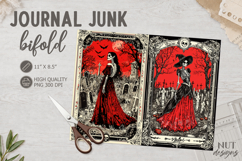 Gothic witch Journal Junk Bifold Creepy halloween journal Product Image 1