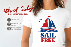 Patriotic 4th of July sublimation Sailing sailboat Product Image 1