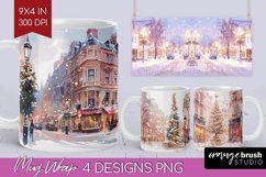 Christmas City Mug Wrap - Cozy Christmas Mug PNG Sublimation Product Image 1
