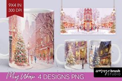 Christmas City Mug Wrap - Cozy Christmas Mug PNG Sublimation Product Image 1