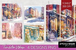 Christmas City Tumbler Wrap - Cozy Christmas Tumbler PNG Product Image 1
