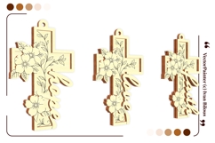 Hope Love Faith Laser Cut Cross Ornament, SVG Bible Product Image 3