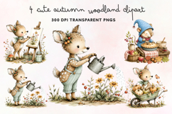 Cute Autumn Woodland Clipart PNG Product Image 1