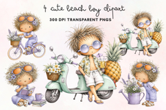 Cute Beach Boy Clipart PNG Product Image 1