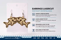 Cute Ocean Animal Earring SVG | Kawaii Sea Life Product Image 3