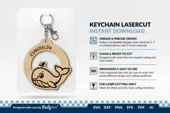 Cute Ocean Animal Keychain SVG | Kawaii Sea Life Product Image 3