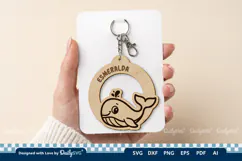 Cute Ocean Animal Keychain SVG | Kawaii Sea Life Product Image 1