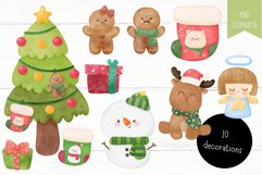 Christmas watercolor clipart kawaii clipart Merry christmas Product Image 3
