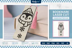 Cute Winter Animal Bookmark SVG | Snowy Reading Craft Product Image 3