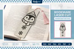Cute Winter Animal Bookmark SVG | Snowy Reading Craft Product Image 2